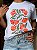 T-SHIRT DTF MOSAICO FLORES LARANJAS - BRANCO - Imagem 3