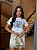 T-SHIRT DTF ARARAS LISTRAS AZUIS - OFF WHITE - Imagem 4