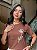 T-SHIRT FLOR APLICAÇÃO - MARROM - Imagem 1