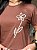 T-SHIRT FLOR APLICAÇÃO - MARROM - Imagem 3
