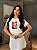 T-SHIRT DTF GATA COM ROSAS - BRANCO - Imagem 1
