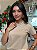 T-SHIRT PEROLAS NA GOLA - BEGE DUNAS - Imagem 1