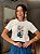 T-SHIRT DTF FLORES ROSAS MOLDURA - BEGE NATURAL - Imagem 1