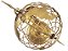 Globo Terrestre Decorativo Enfeite de Mesa Metal 29x18 cm Dourado - Imagem 6