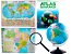 Kit Globo Terrestre 30cm Com Led + Lupa + Atlas + Mapa do Brasil e Mapa Mundi Atualizado Escolar Decorativo - Imagem 1