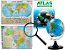 Kit Globo Terrestre 21cm Profissional + Lupa  + Atlas + Mapa Mundi + Mapa do Brasil 120x90cm Atualizado Escolar - Imagem 1