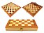 Jogo de Xadrez e Dama Caixa Tabuleiro de Madeira Dobrável 2 em 1 Grande 37,5x38,5cm Hoyle Games - Imagem 1