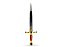 Espada Adaga Maçom Decorativa Lâmina em Metal Sem Corte 53CM C/ Bainha em Couro e Plástico Preto e Dourado - Imagem 4