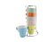 Conjunto 6 Xícaras p/ Chá e Café 50ML Empilhável Colorida Com Suporte em Metal Torre de Canecas - Imagem 1