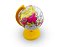 Globo Terrestre 16 cm Baby Millenium Amarelo Cofrinho Base e Haste em Poliestireno Mapa Mundi - Imagem 1