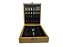 Kit de Acessórios para Vinho Com Caixa Mini Tabuleiro de Xadrez em Bambu Linha Luxo - Imagem 1