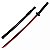 Espada Anime Katana Prato e Vermelho De Bambu Com LED Cosplay Decoração - Imagem 4