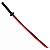 Espada Anime Katana Prato e Vermelho De Bambu Com LED Cosplay Decoração - Imagem 2