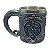 Caneca Maçom Decorativa 3D Maçonaria Com Alça Chifre 400ml Copo Decorativo De Metal e Resina - Imagem 1