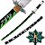 Espada Demon Slayer Kimetsu No Yaiba Katana Sanemi Shinazugawa Lamina de Bambu Cosplay Decoração - Imagem 1