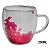 Caneca Xícara Chá Café 250ML Parede Dupla de Vidro Com Flores Rosas Primavera Decorativas Presente - Imagem 2