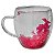 Caneca Xícara Chá Café 250ML Parede Dupla de Vidro Com Flores Rosas Primavera Decorativas Presente - Imagem 1