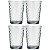 Jogo de Copos de Vidro Montana c/ 4 Unidades Quadriculado 210ML Elegante Dia a Dia - Imagem 3