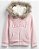 Agasalho Infantil GAP de Moletom Sherpa com Capuz, Zíper e Bolso Canguru - Rosa - Imagem 1