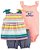 Conjunto Carter’s 3 Peças – Body + Blusa + Short com Elástico nas Pernas - Listrado - Imagem 1