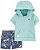 Conjunto Carter's - Camisa com capuz e short - Peixinho - Imagem 1