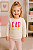 Agasalho Infantil GAP de Moletom Flanelado com Gola Redonda e Logo Colorido - Creme - Imagem 1