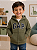 Agasalho Infantil GAP de Moletom Flanelado com Capuz, Zíper Frontal e Bolso Canguru - Verde Musgo - Imagem 1