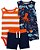Conjunto Carter's - Body, short e romper - Fundo do mar - Imagem 1