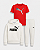 Conjunto Moletom e Camiseta Puma - Cinza/ Preto/ Vermelho - Imagem 2