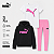 Conjunto Puma - Moletom, calça legging e Camiseta - Preto/ Rosa/ Branco - Imagem 2