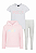 Conjunto Puma - Moletom, calça legging e Camiseta - Rosa/ Lilás/ Cinza - Imagem 1
