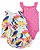 Conjunto Carter’s 3 Peças – Body + Blusa + Short com Elástico nas Pernas – Tropical e bolinha - Imagem 1