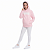 Moletom Puma Flanelado, com capuz, Infantil - Rosa com logo branco - Imagem 3
