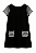 Vestido Gymboree, flanelado - Preto e branco - Imagem 1