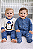 Pijama Bebê 3 Peças Pekkle Algodão Macacão e Conjunto / Pinguim - Imagem 1