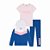 Conjunto Puma - Agasalho esportivo, calça legging e Camiseta - Azul/ Rosa/ Branco - Imagem 1
