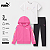 Conjunto Puma - Agasalho esportivo, calça legging e Camiseta - Preto/ Rosa Neon/ Branco - Imagem 2