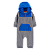 Macacão de inverno Carter's (plush/ fleece) - Azul/Cinza - Imagem 1