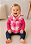 Conjunto Carter's - Colete, body e calça - Xadrez/ Rosa - Imagem 1