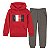 Conjunto Tommy Hilfiger - Casaco com capuz e calça - Vermelho e cinza - Imagem 1