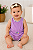 Romper Carter's, tecido absorvente - Floral/ Lilás - Imagem 1