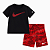 Conjunto Nike Dri-FIT - Camisetas e Short esportivo - Preto/Vermelho - Imagem 1
