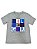 Camiseta Tommy, gola redonda, básica - Cinza/ Logo quadrado - Imagem 1