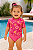 Roupa de banho Carter's, com proteção solar UPF 50+ - Rosa/ Floral - Imagem 1
