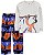 Pijama de inverno Carter's (Algodão/ Fleece) - Laranja/ Azul - Imagem 1