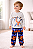 Pijama de inverno Carter's (Algodão/ Fleece) - Laranja/ Azul - Imagem 1