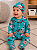 Conjunto Carter's - Macacão e touca - Floral/ Turquesa - Imagem 1