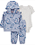 Conjunto Carter's de inverno - Agasalho, body e legging - Borboletas/ Azul - Imagem 1