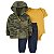 Conjunto Carter's de inverno - Agasalho, body e calça - Camuflado/ Amarelo - Imagem 1
