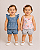 Conjunto Carter's - 1 Body, 1 camiseta e 2 shorts - Jeans/ Rosa - Imagem 1